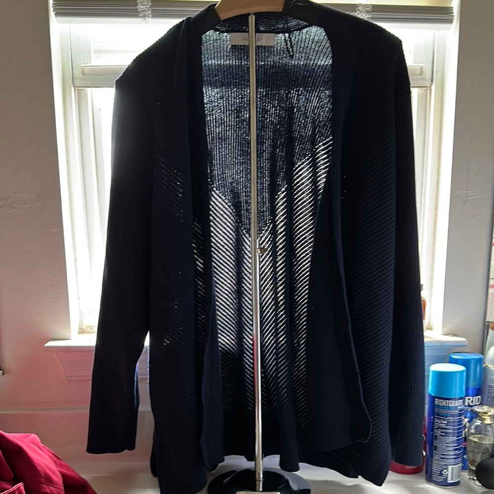 Navy Blue Open Front Cardigan
